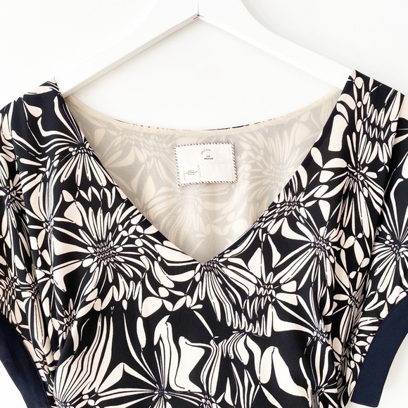 Anthropologie Black and Cream Patterned Dress - Picture 4 of 15